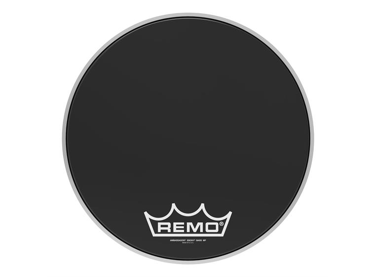 Remo ES-1016-MP- Ambassador Ebony Crimplock Bass Drumhead, 16"