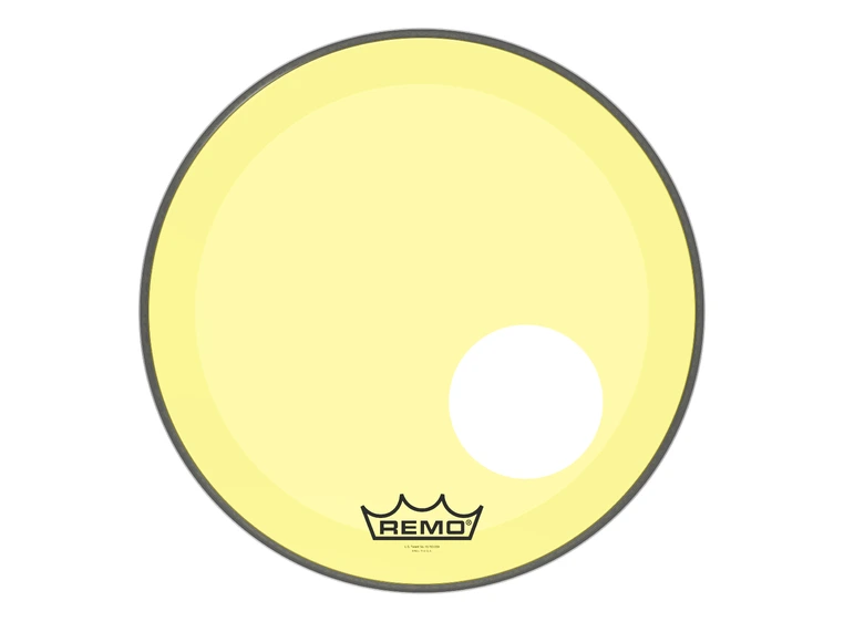 Remo P3-1318-CT-YEOH Powerstroke P3 Colortone Yellow Bass 18",5" Offset Hole 