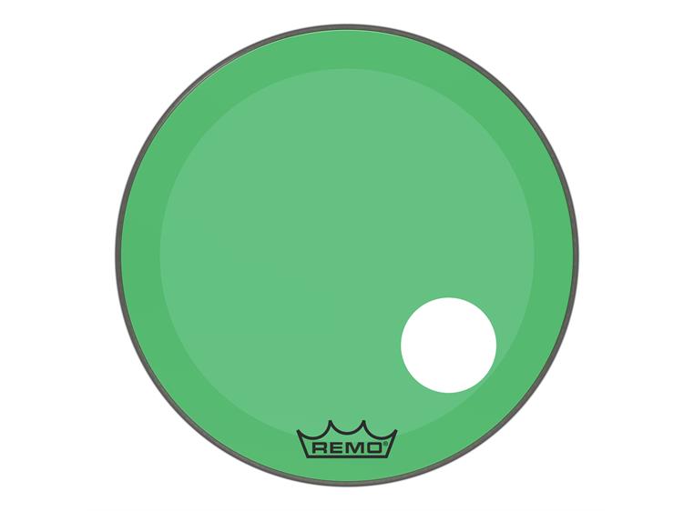 Remo P3-1324-CT-GNOH Powerstroke P3 Colortone Green Bass 24", 5" Offset Hole