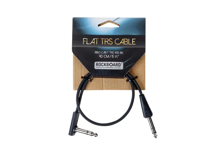 RockBoard Flat TRS Cable 40 cm 15 3/4", Straight/Str. BLK 