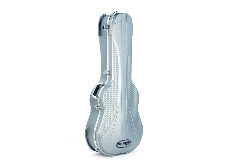 RockCase Acoustic Guitar ABS Case Curved - Silver, Premium Line 