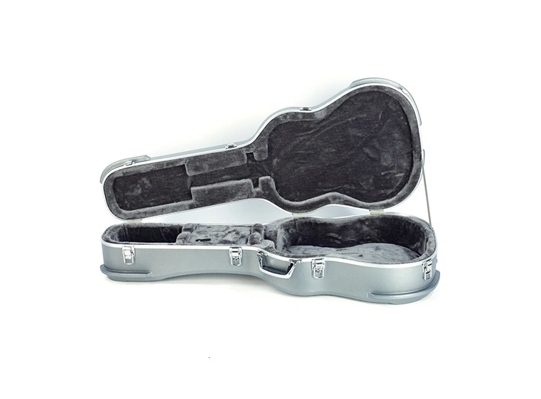 RockCase Acoustic Guitar ABS Case Curved - Silver, Premium Line 