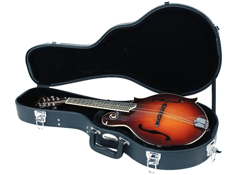 RockCase Mandolin Hardshell Case (Large), Arched Lid, Curved - Black 