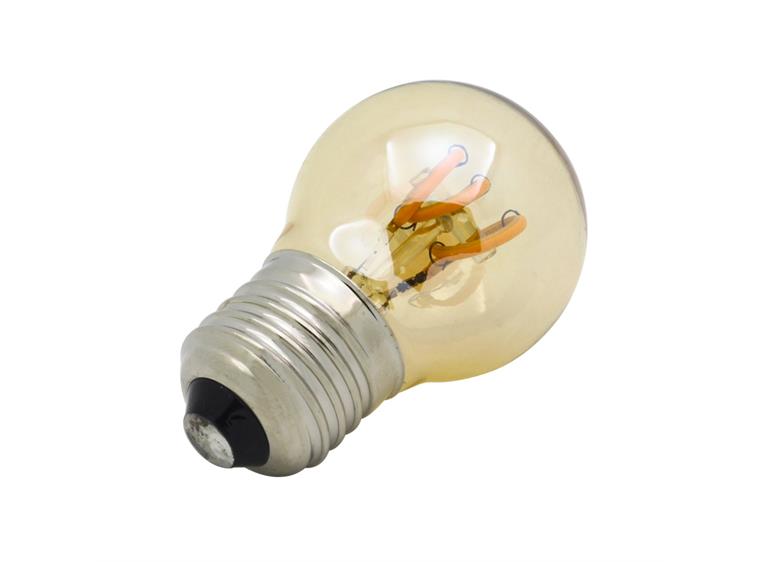 SBL LED filament pære E27, 3W. 2200K Ra>95. Ø45mm x H 75mm. Amber glass