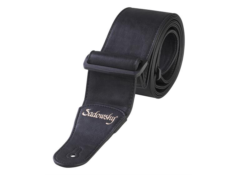 Sadowsky Synthetic Leather Bass Strap Black, Gold Embossing