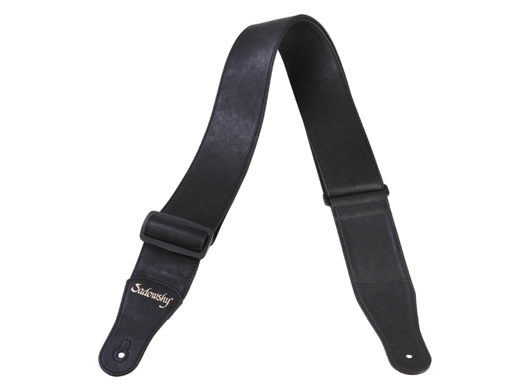 Sadowsky Synthetic Leather Bass Strap Black, Gold Embossing 