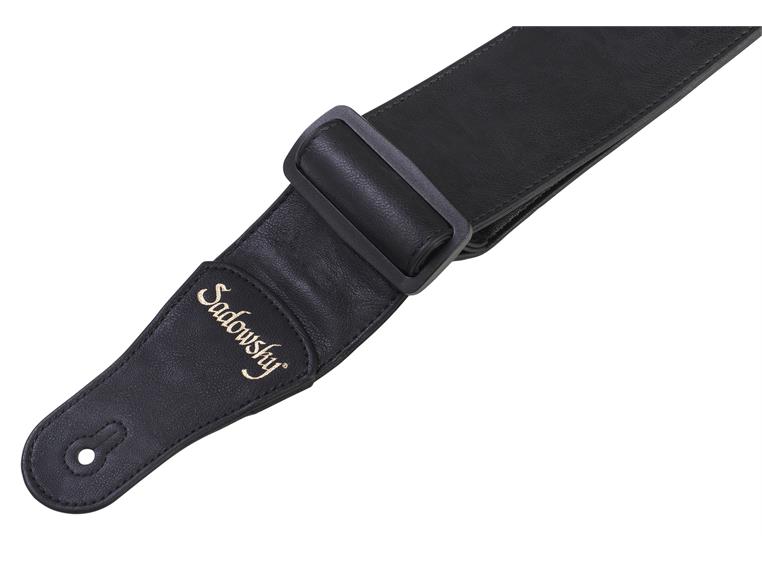 Sadowsky Synthetic Leather Bass Strap Black, Gold Embossing