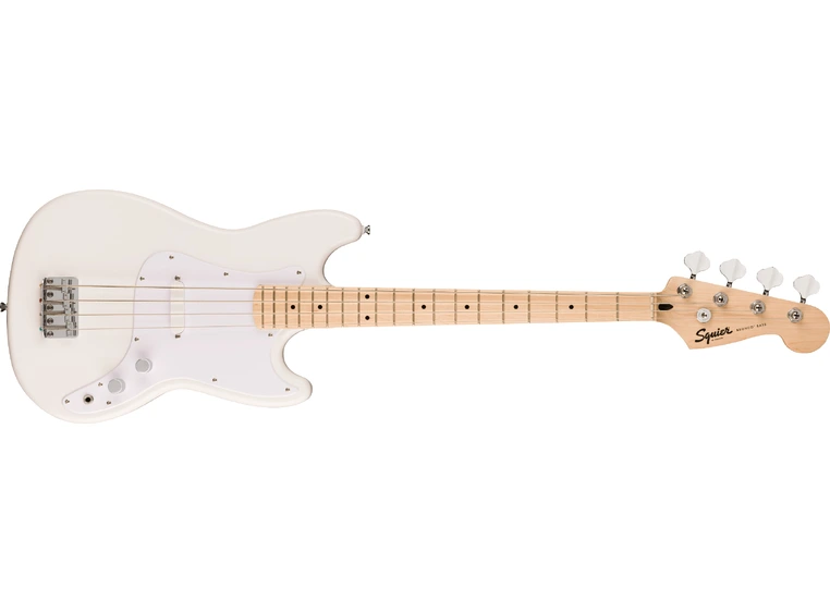 Squier Sonic Bronco Bass, Maple White Pickguard, Arctic White 