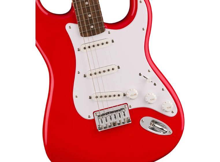 Squier Sonic Stratocaster HT, Laurel White Pickguard, Torino Red 