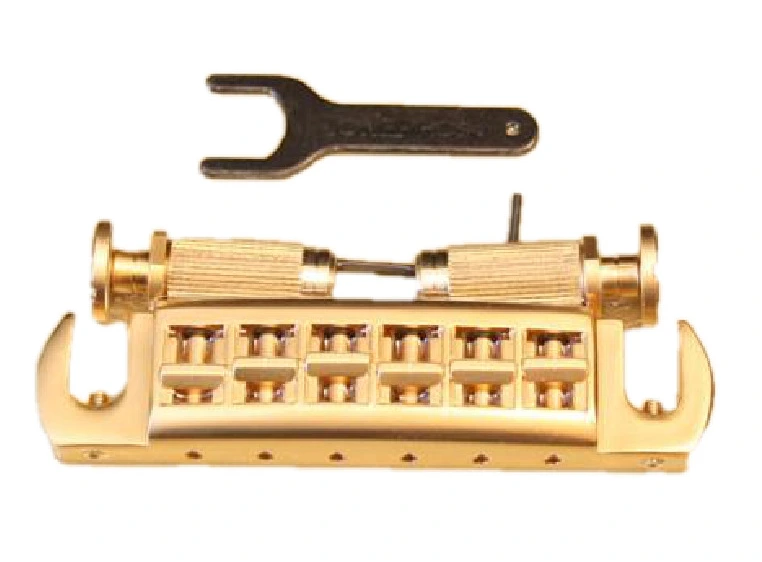 TonePros AVT2P SG - Wraparound Bridge with SPRS2 Locking Studs - Satin Gold 
