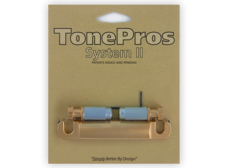 TonePros T1Z SG - Metric Tailpiece (Locking Stop Bar) - Satin Gold 