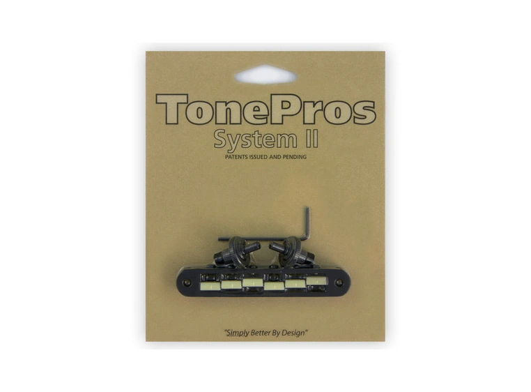 TonePros TP6G B - Standard Tune-O-Matic Bridge with G Formula Saddles - Black 