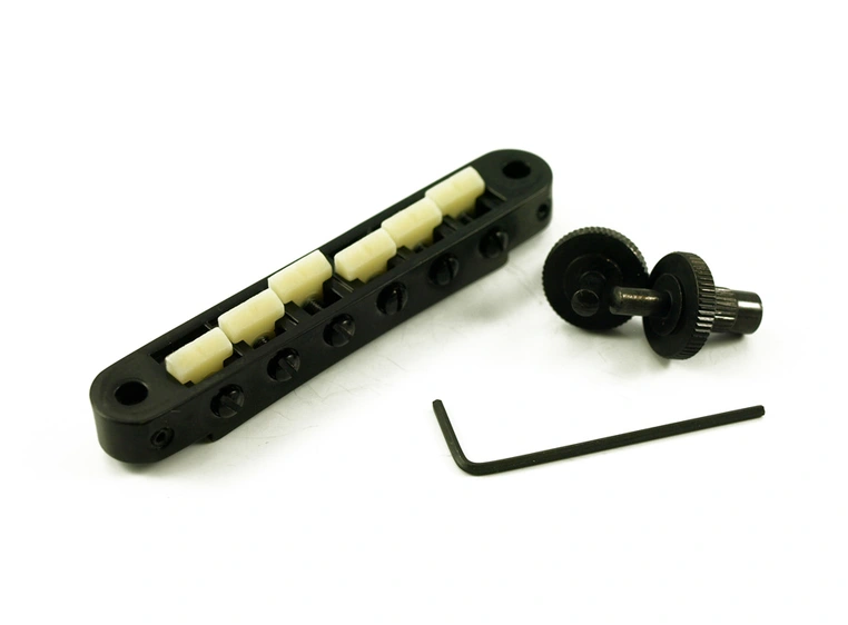 TonePros TP6G B - Standard Tune-O-Matic Bridge with G Formula Saddles - Black 