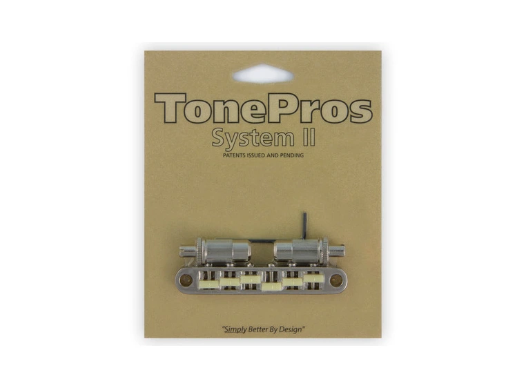 TonePros TPFG N - Metric Tune-O-Matic Bridge with G Formula Saddles - Nickel 