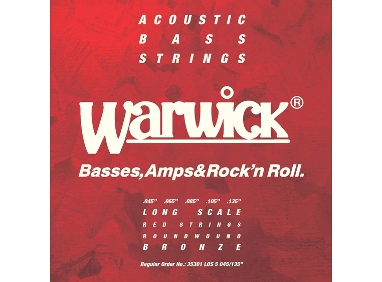 Warwick Red Strings Acoustic Bass Set (045-135) Bronze - 5-String, M, L Scale 
