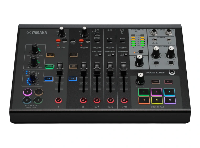 Yamaha AG08 Sort Alt-i-ett streamingmikser 