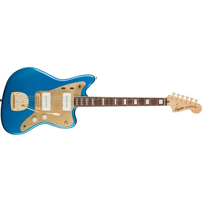 Squier 40th Ann Jazzmaster, Gold Edition Lake Placid Blue 