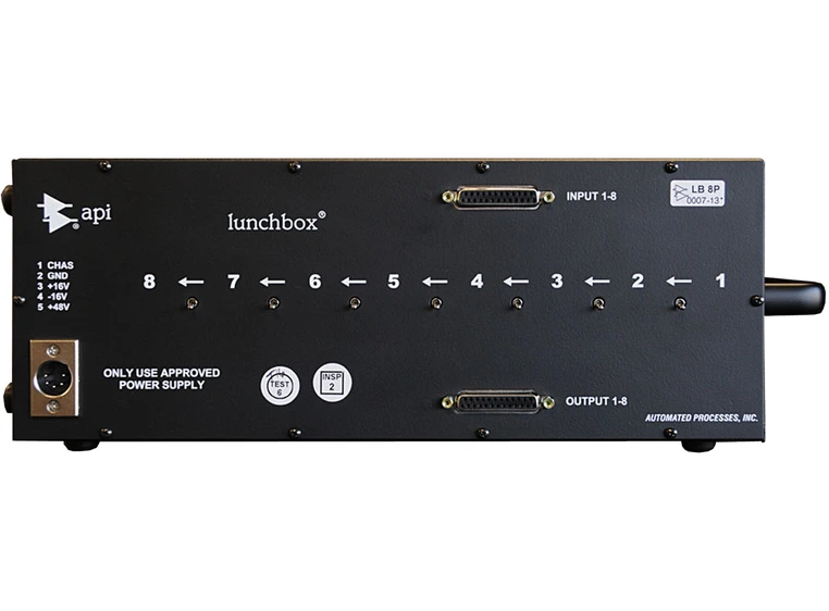 API 500-8B Lunchbox 8 slots rack m/PSU 500 Series rack, 250 mA x8, kanallink 