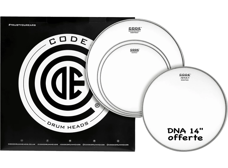 Code Drumheads TPGENCTDS, Generator Standard Pack 12,13,16" coated + 14" DNA 