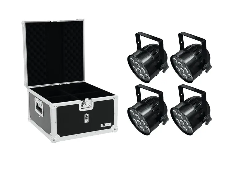 Eurolite Set 4x LED PAR-56 HCL Short black & EPS Case 