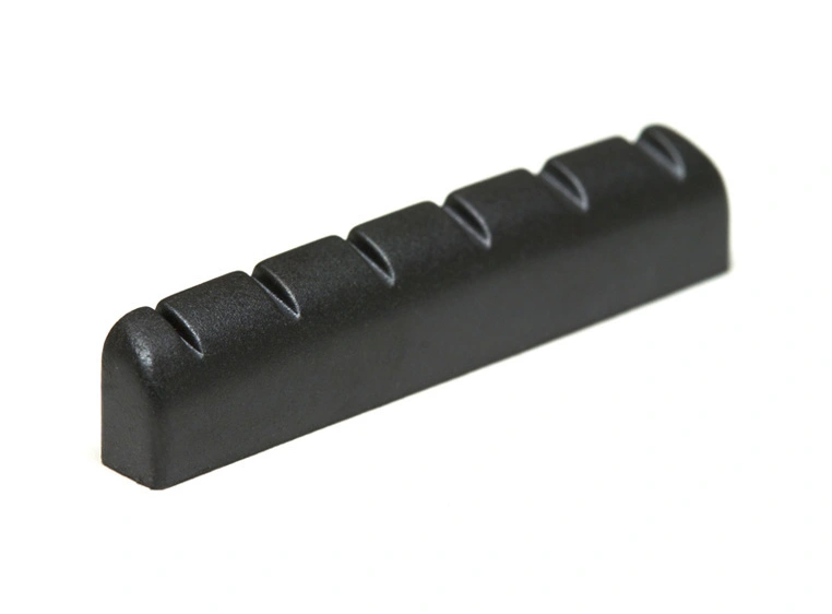 Graph Tech PT-1728-00 Black TUSQ XL Slotted Guitar Nut, Rounded, Flat 