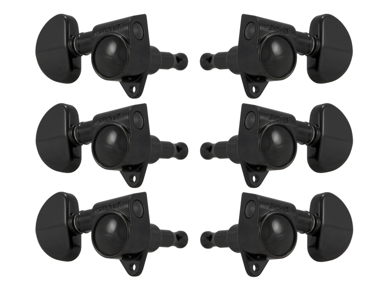 Grover 102BC Original Rotomatics Guitar Machine Heads, 3+3 - Black Chrome 