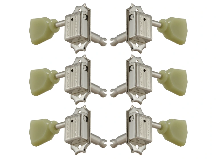 Grover 133NK Deluxe Guitar Machines w/Keystone Button, 3+3 - Nickel 