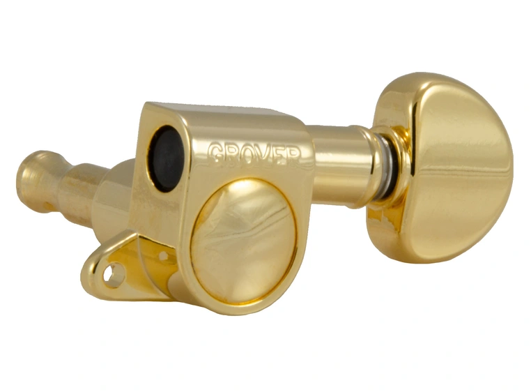 Grover 205G6 Mini Rotomatics 6-in-Line w/Round Button (Left) - Gold 
