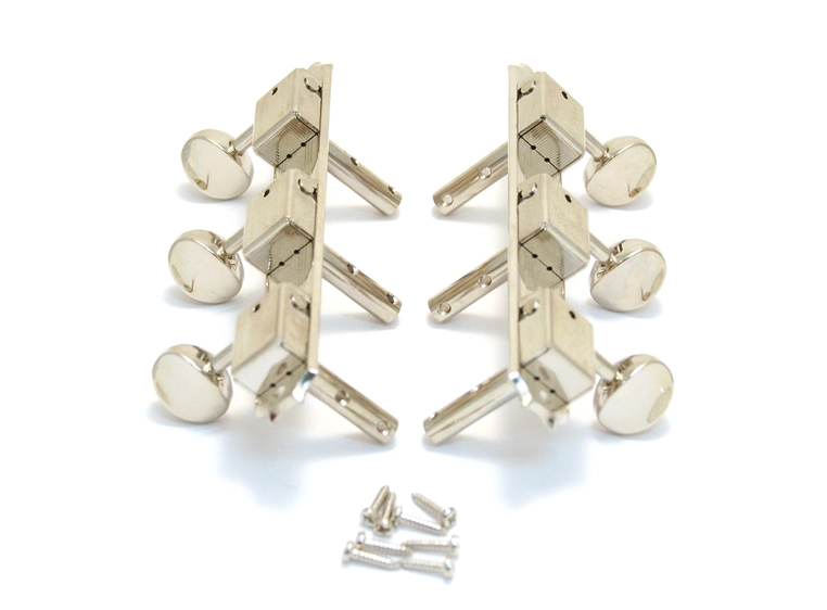 Grover H138N Vintage Deluxe Horizontal Guitar Machine Heads, 3+3 - Nickel 