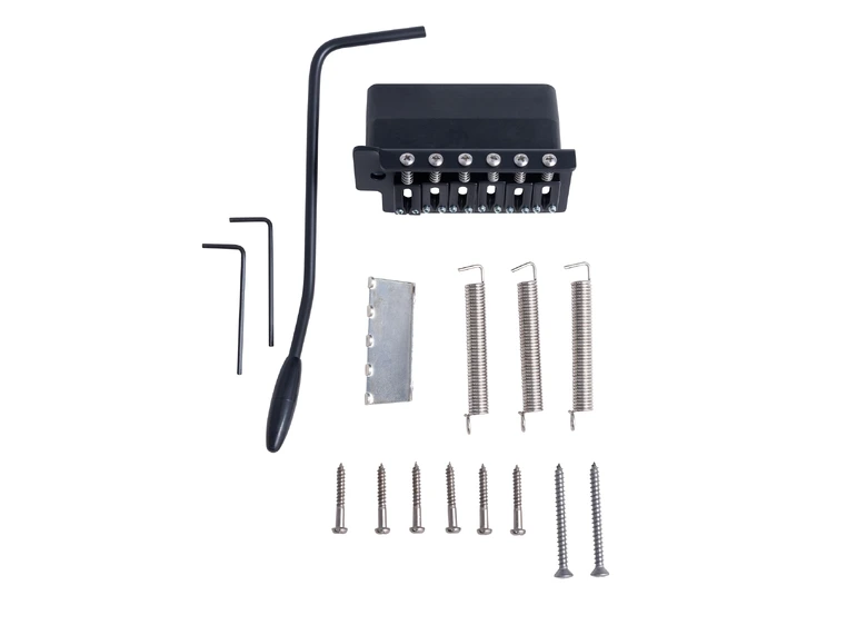 Hipshot 6-String Vintage Style Stainless Tremolo Bridge 6 Screw Mounting Black 