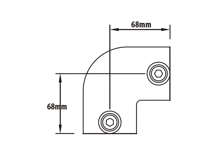 KUPO KPC-125B rør clamp hjørne Ø48mmrørklemme.TUV.Sortmatt. 
