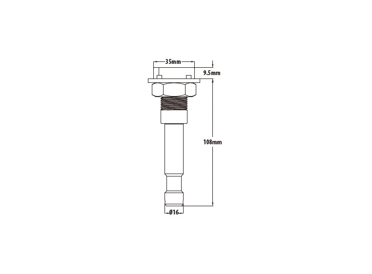 KUPO KT-058 slide bolt m/16mm spigot For bruk på Hilti Strut 