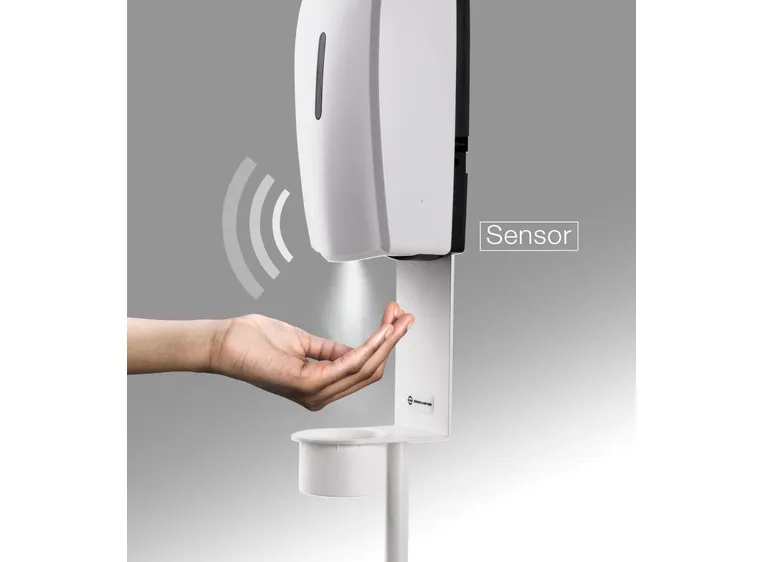 K&M 80329 Disinfectant stand incl. sensor dispenser, white 