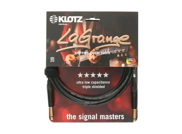 Klotz LaGrange supreme guitar cable gold tip str.-angl. 1,5m 