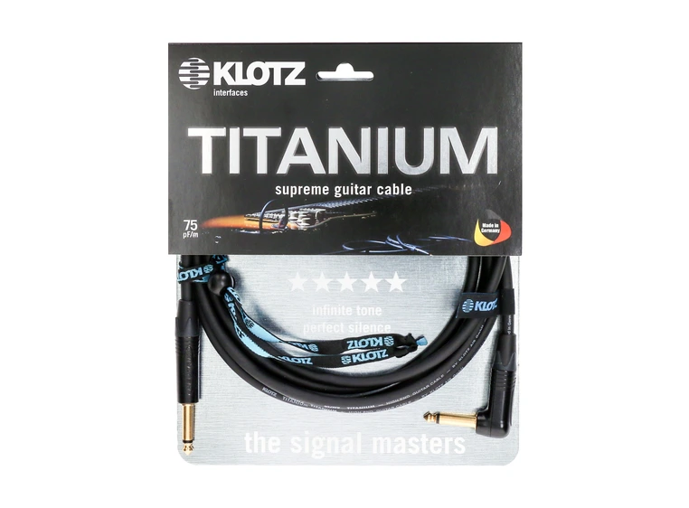 Klotz TI-PR TITANIUM supreme guitar cable str-angl 4,5m 