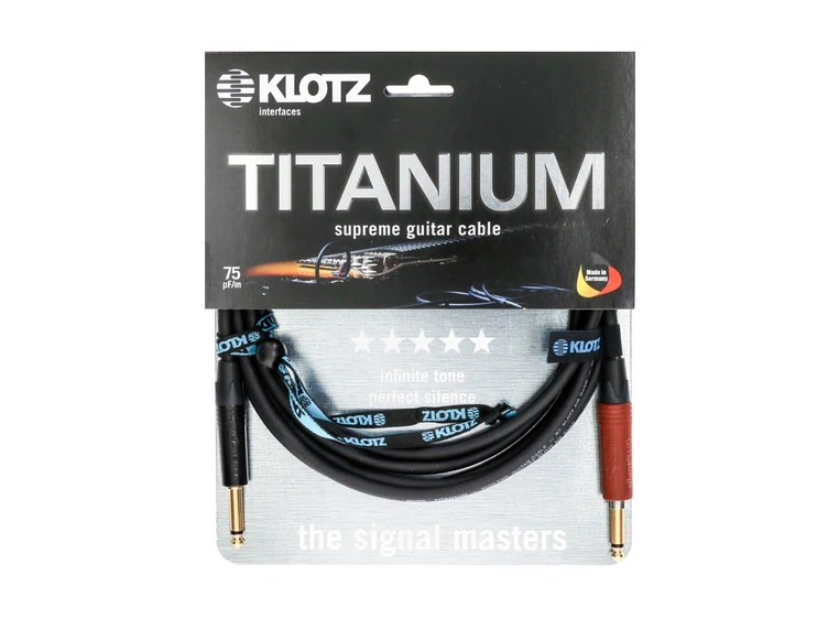 Klotz TI-PR TITANIUM supreme guitar cable str-angl 4,5m 