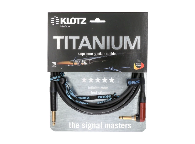 Klotz TI-PR TITANIUM supreme guitar cable str-angl 4,5m 