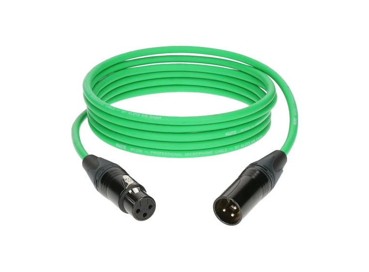 Klotz mik.kabel Prime Neutrik XLR/XLR Grønn kabel 5m 