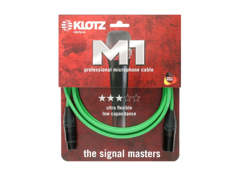 Klotz mik.kabel Prime Neutrik XLR/XLR Grønn kabel 5m 