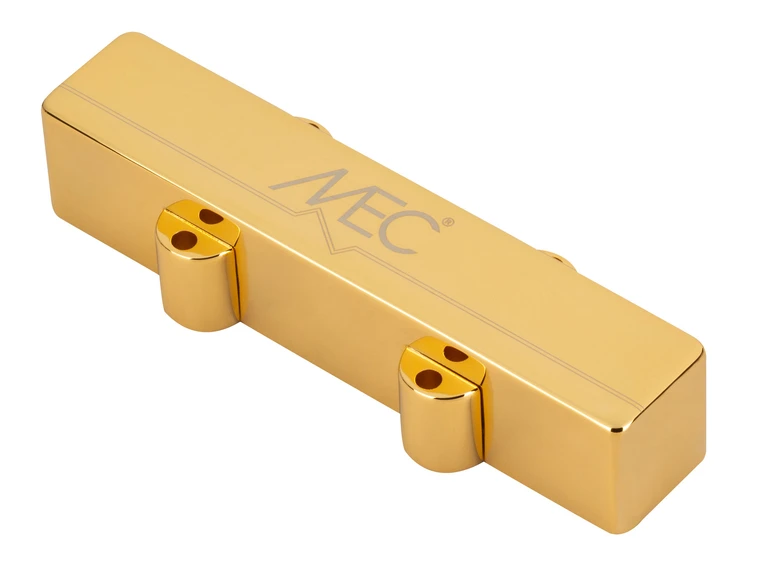 MEC Active J-Style Bass Pickup (Short) Metal Cover, 4-String Neck - Gold 