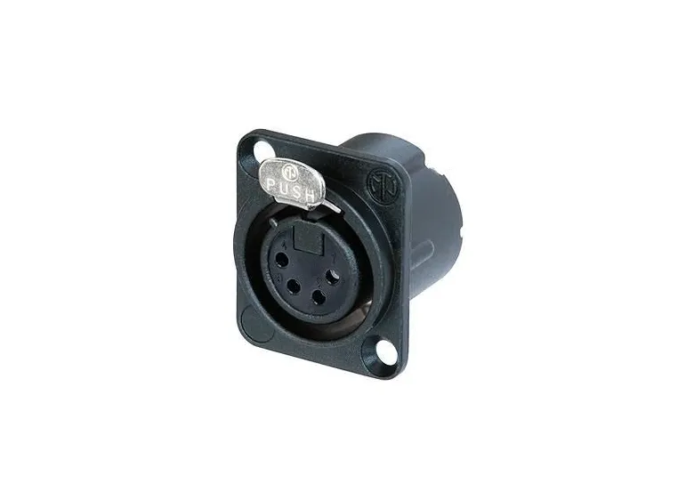 Neutrik NC4FD-LX-BAG XLR chassis 4P Hun Sort 