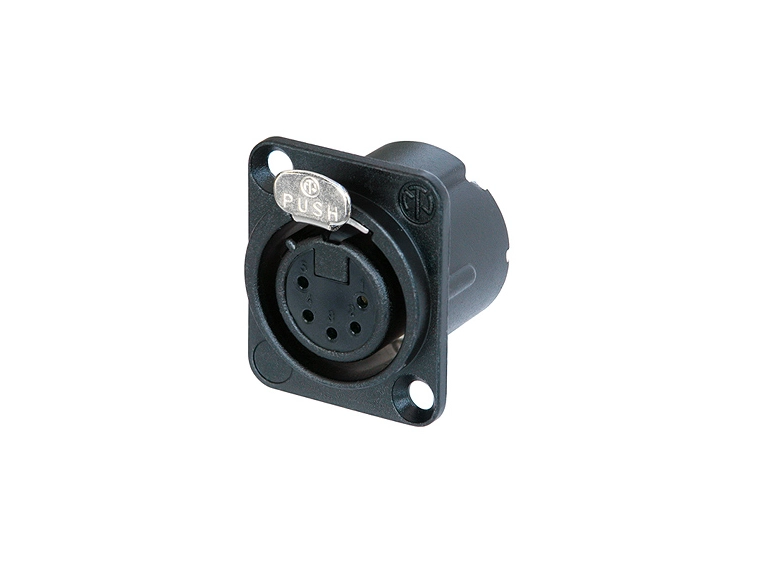 Neutrik NC5FD-LX-B XLR chassis 5P Hun Sort/gull 