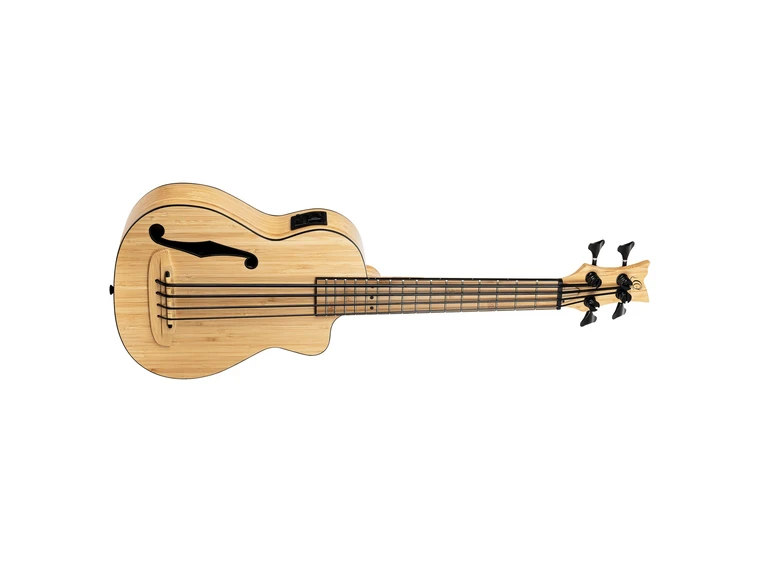 Ortega RUNAB-UB Ukulele bass Med mik. og bag, Natural Solid Bamboo 