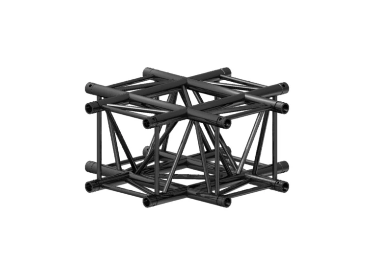 PROLYTE H30V-C016 Firkant hjørne 4-Veis Kryss, Sort, Ø48x3mm 