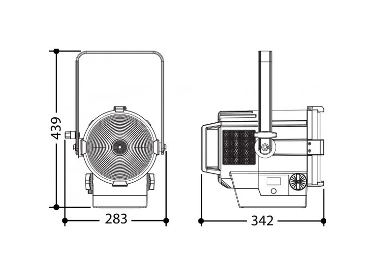 Prolights ECLFRESNELPDY Fresnell 230W 5600K LED. Pole operated 