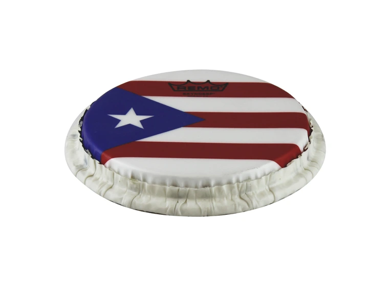 Remo M9-0715-S4-SD008 Tucked Skyndeep Bongoskinn Puerto Rican Flag, 7.15" 