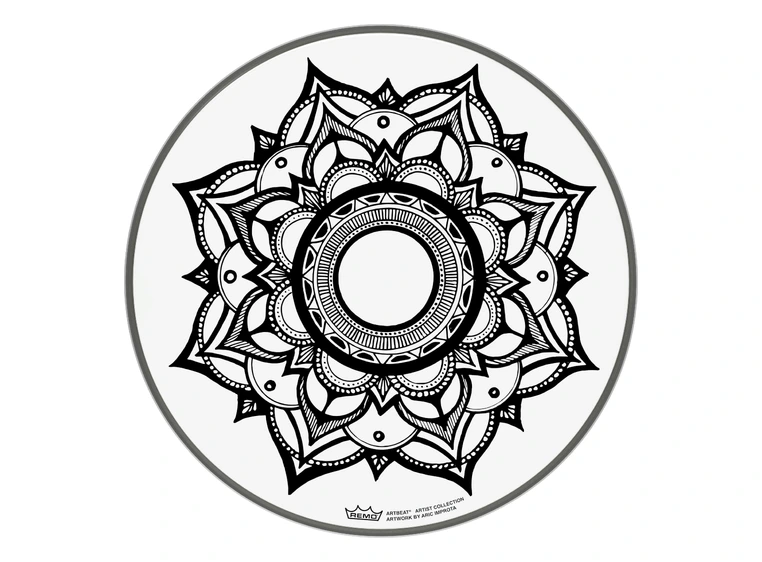 Remo PE-0012-AB-004 ARTBEAT Artist Aric Improta, Sleep Lotus 12" 