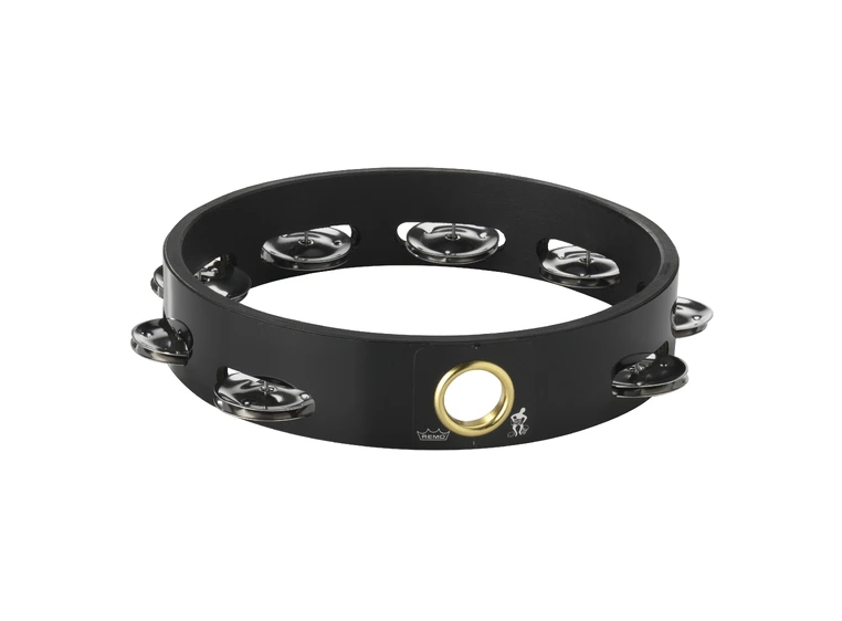 Remo TA-6108-70- Headless Tambourine Quadura Black, 8" 