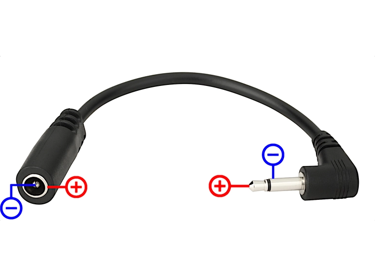 RockBoard Mini Jack Converter 2.1x5.5mm barrel plug - 3.5 mm jack plug 