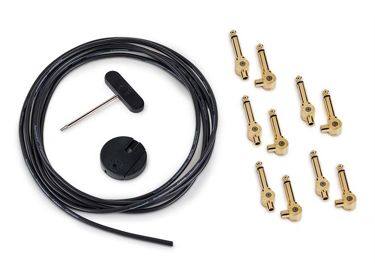 RockBoard Solderless Patch Cable Set PatchWorks, + 10 Plugs, 300 cm, Gold